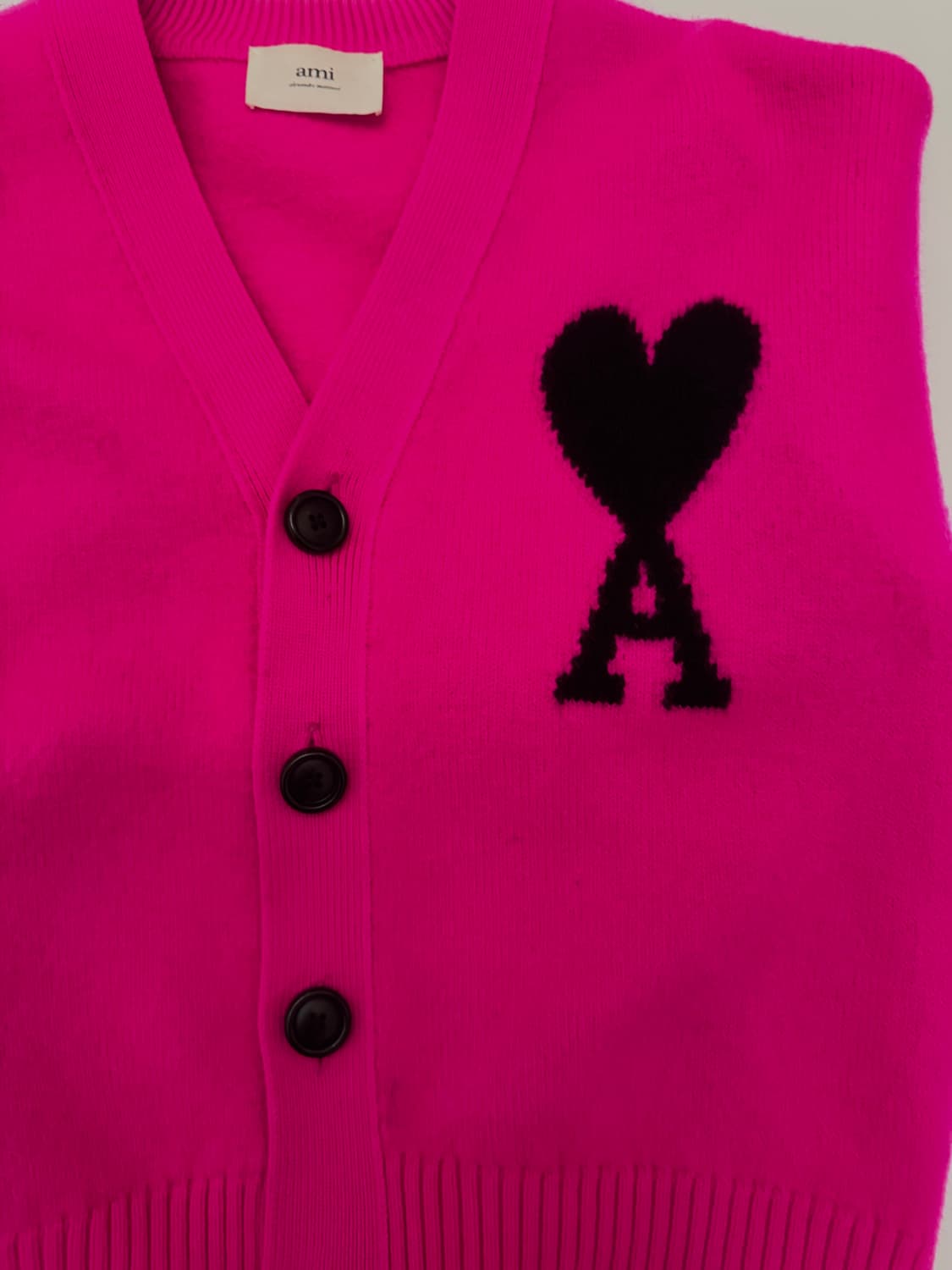 AMI 아미 드 코르 오버사이즈 인타르시아 빅 로고 가디건 상품이미지10