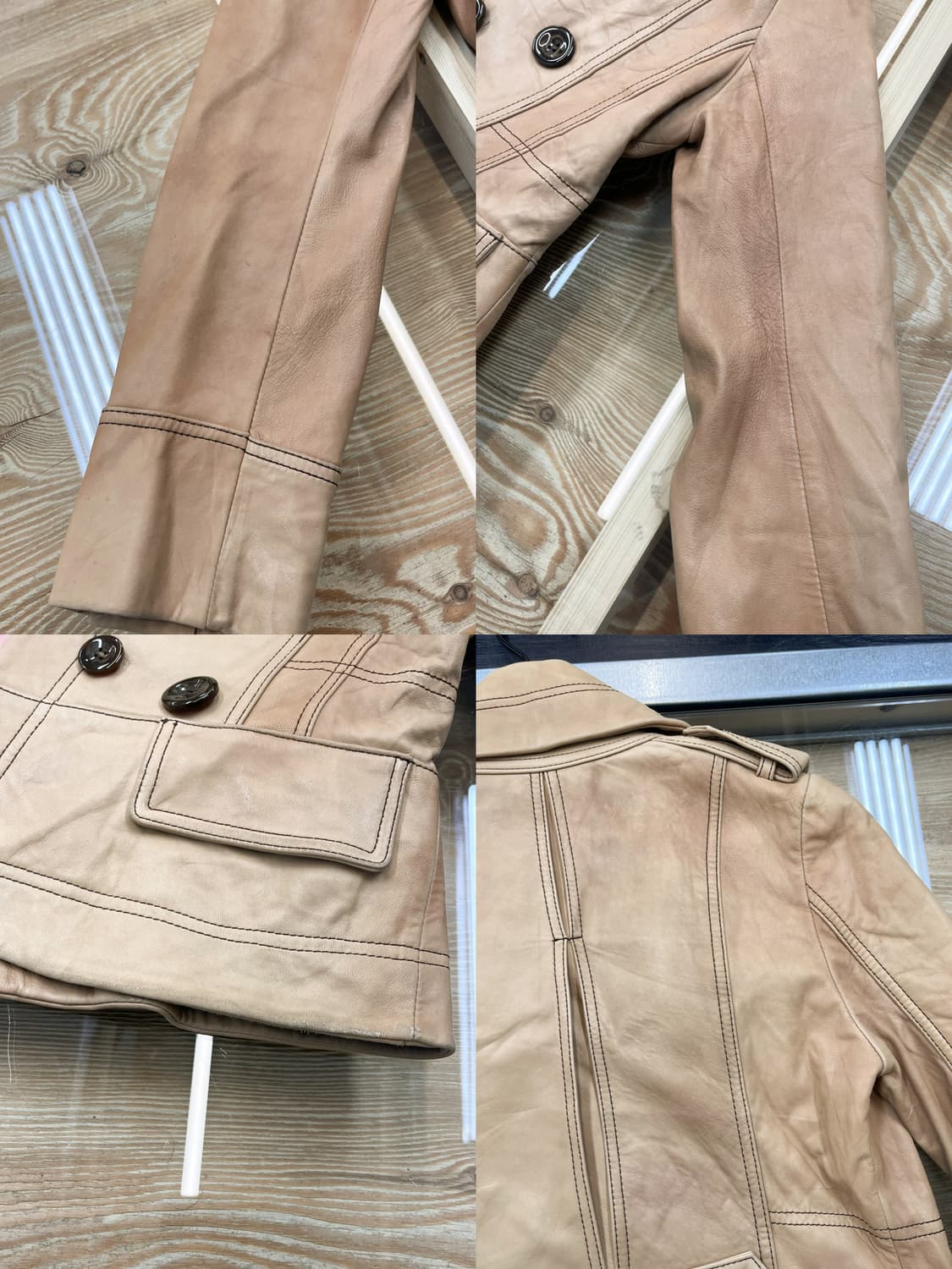 라레그로 더블 브레스티드 레더 자켓 상품이미지8