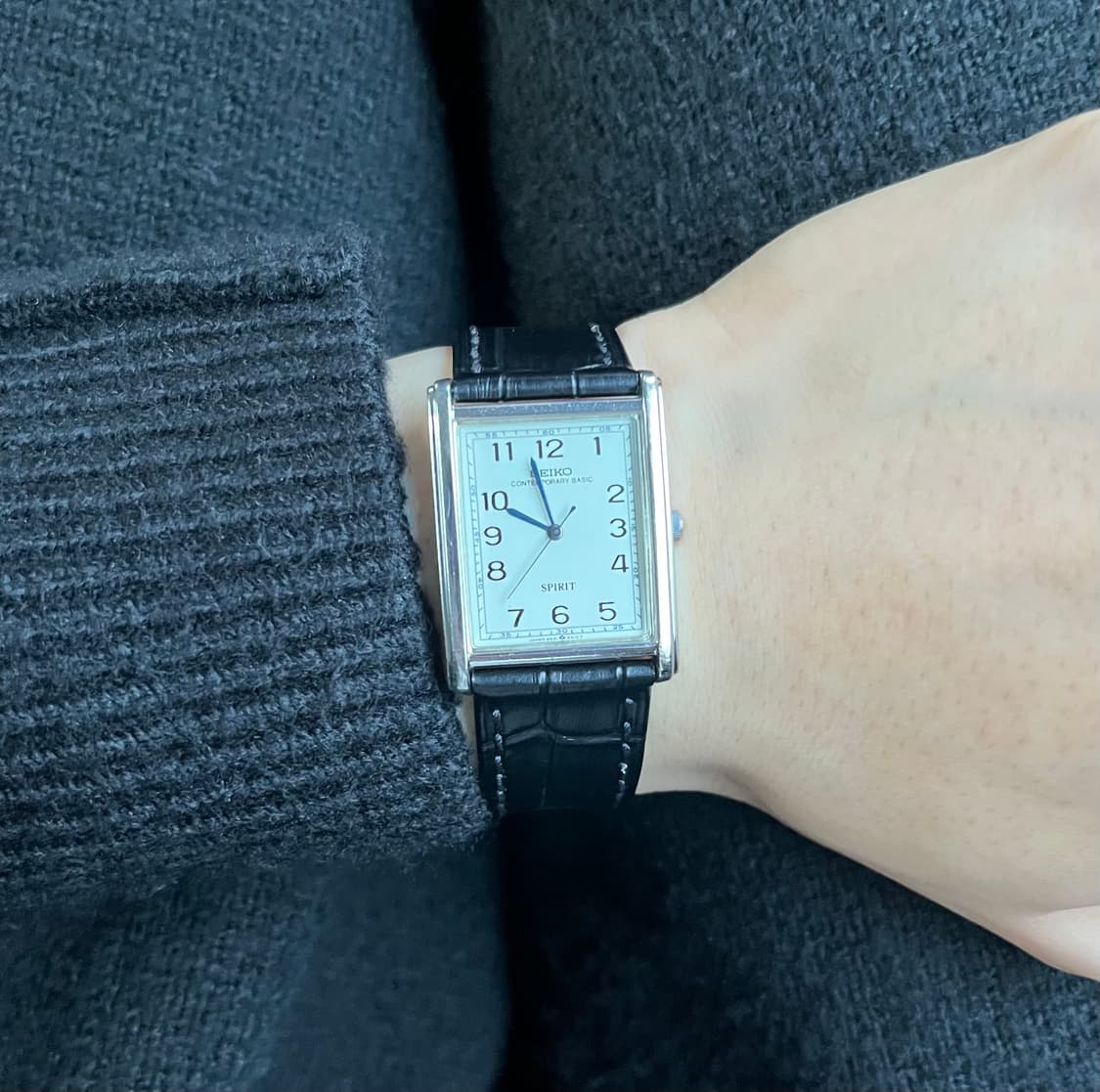 희귀) 세이코 스피릿 컨템포러리 베이직 탱크 시계 (블루핸즈) 상품이미지2