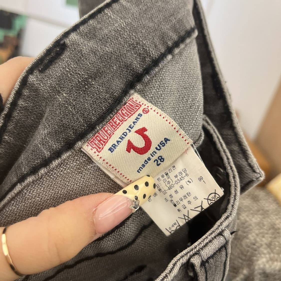 트루릴리전 빈티지 Y2K 워싱 부츠컷 데님팬츠 28인치 C09802 상품이미지6