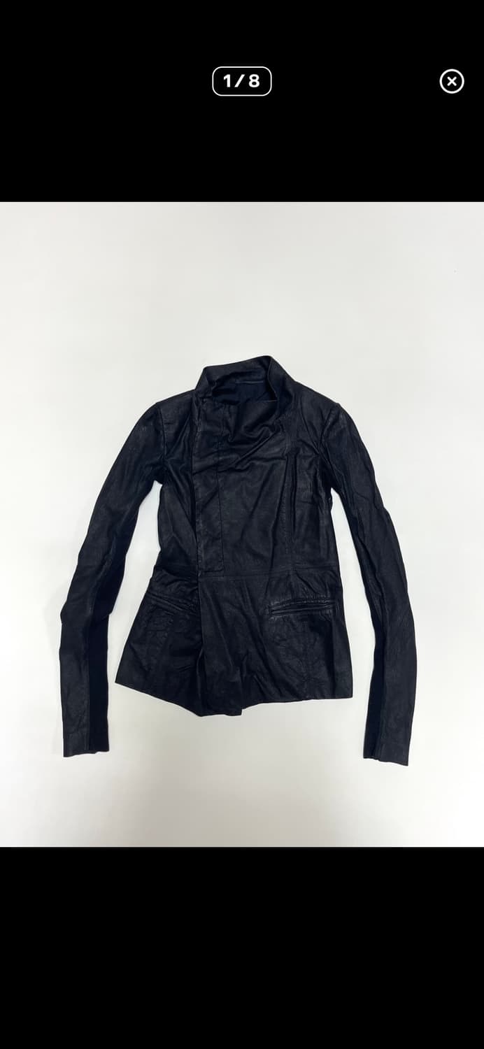 릭오웬스 램스킨 드레이프 하이넥 자켓 삽니다 종류안가림 상품이미지1