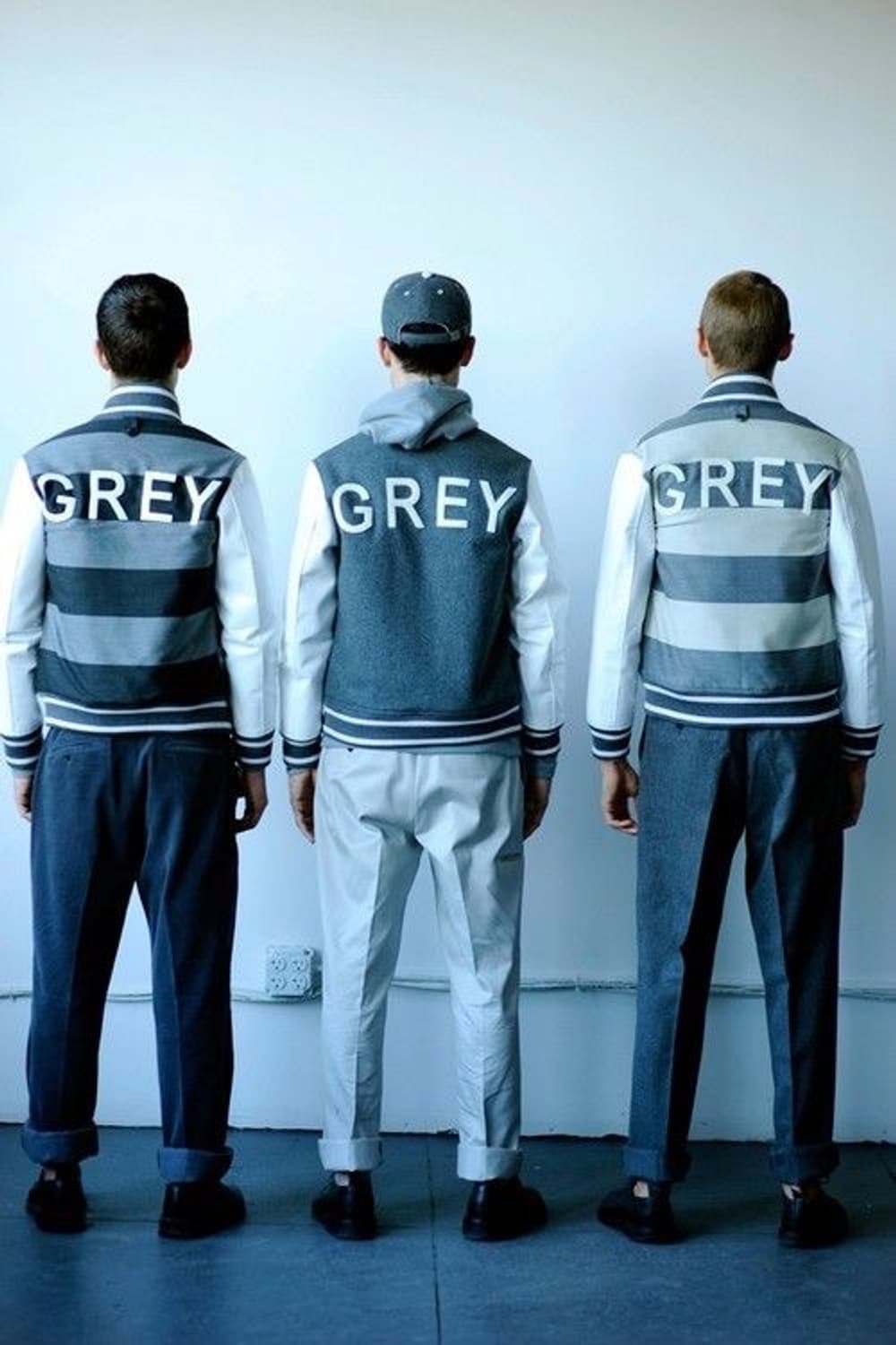 톰 그레이 by 톰브라운 레터링 패치 바시티 가죽 자켓 상품이미지1