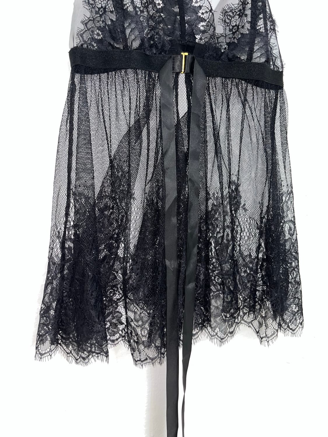 블랙 레이스 시스루 슬립 원피스 상품이미지3