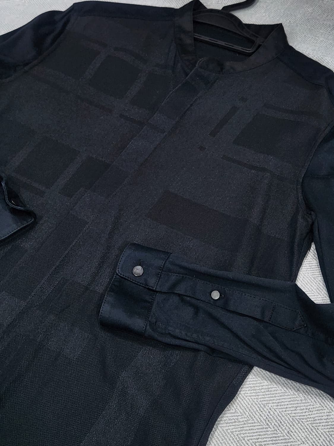 [95] 한섬 시스템 옴므 차이나 카라 셔츠 남성 95 블랙 상품이미지6