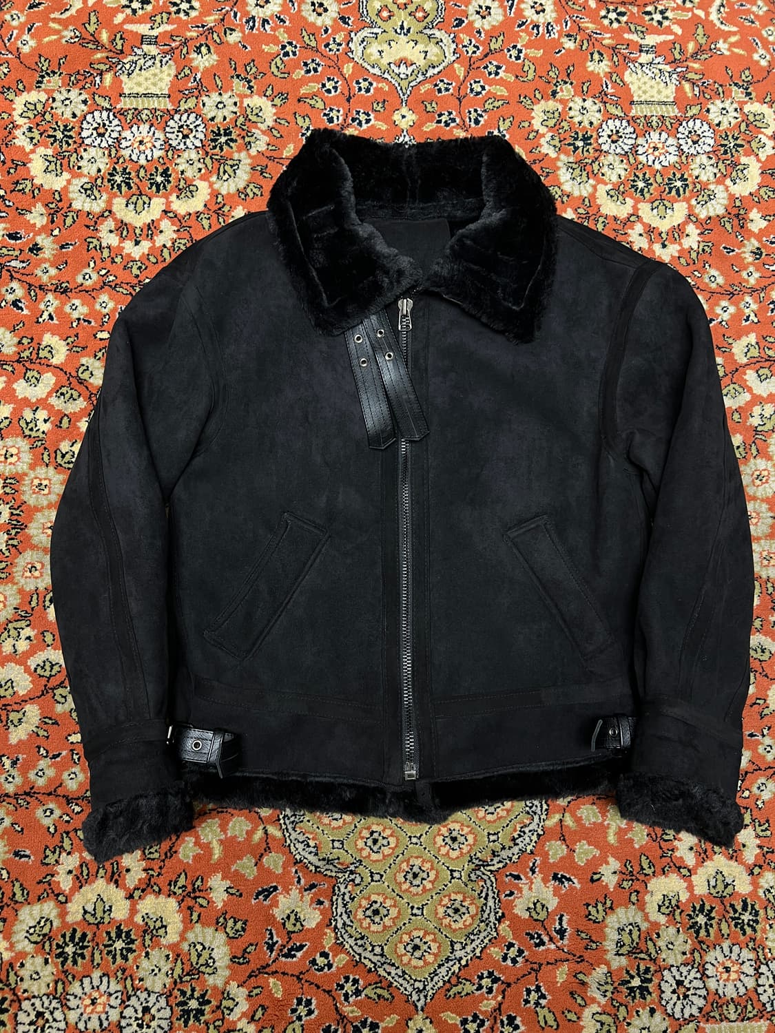 블랙 스웨이드 B3 무스탕 오버핏 L 사이즈 상품이미지1