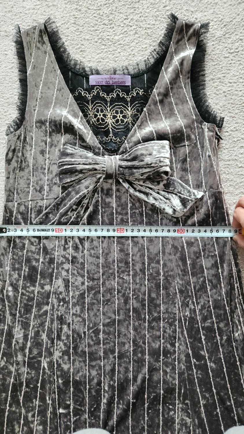 벨벳 민소매 리본 스핑클 원피스 상품이미지4