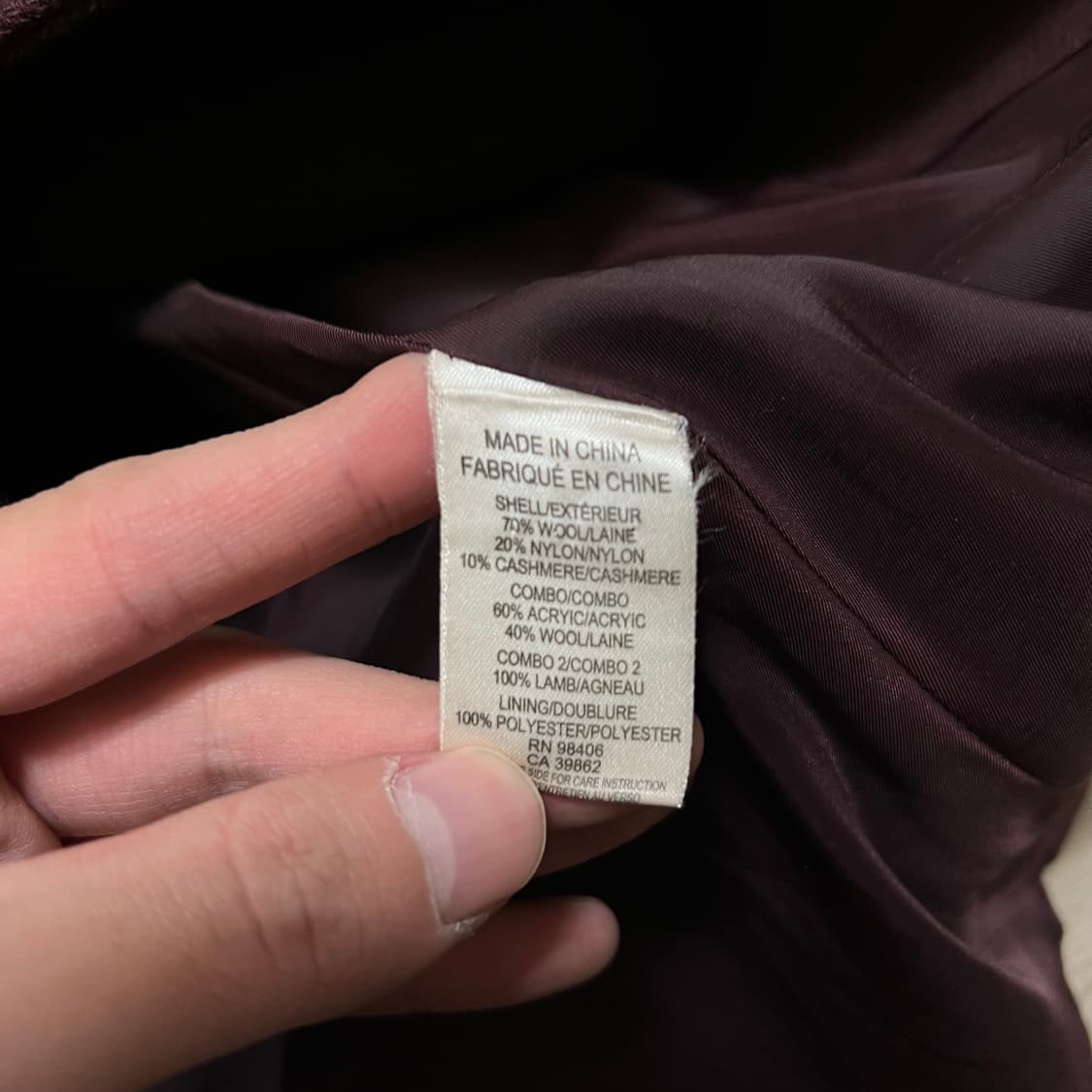 띠어리 여성 니트 트리밍 배색 울 키시미어 코트 [버건디] S/90 상품이미지5