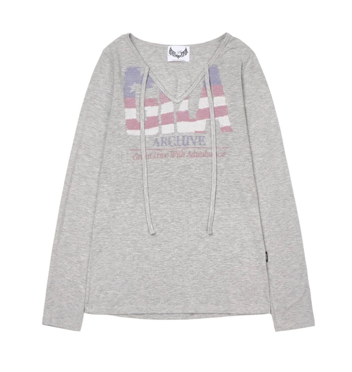 길라아카이브 롱슬리브 USA LOGO V NECK 상품이미지3