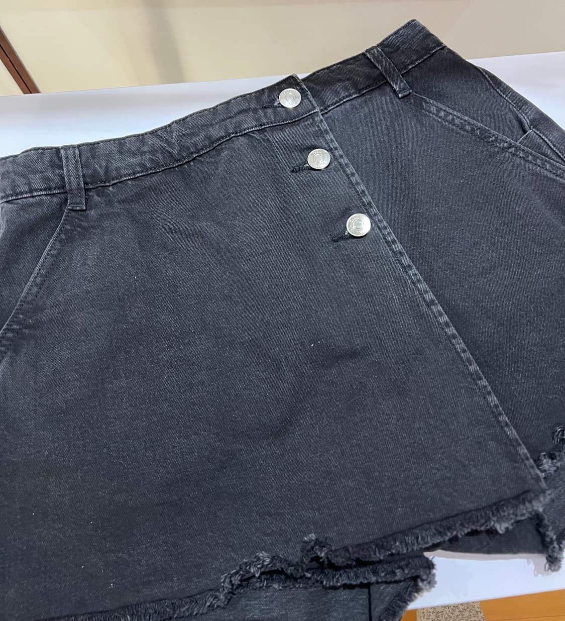 Zara 벨티드 더블데님 치마바지 상품이미지7