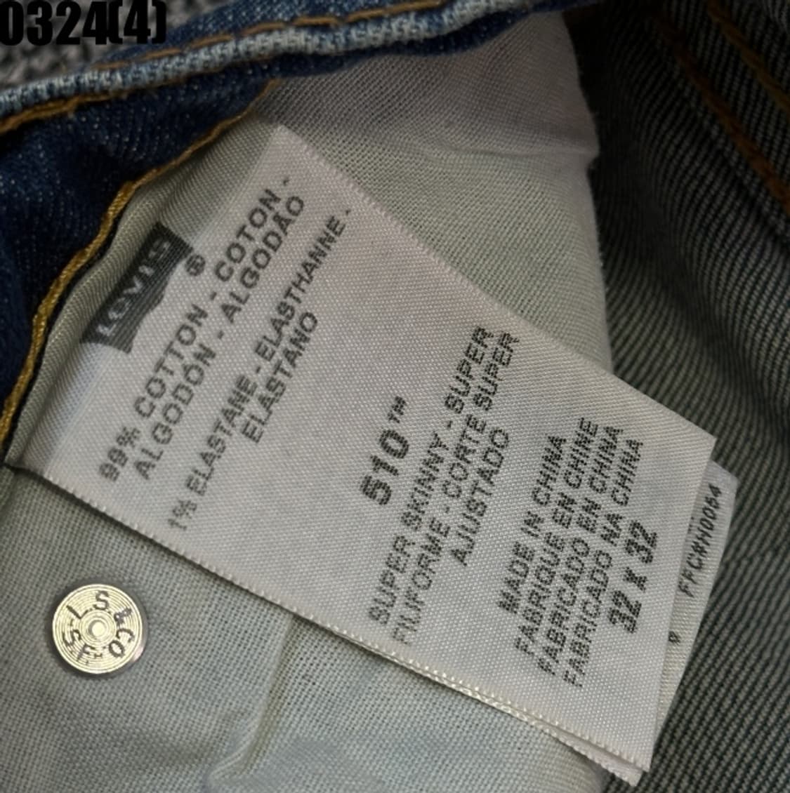 W32L32 리바이스 510 데님 청바지 빈티지 워싱 0324(4) 상품이미지4