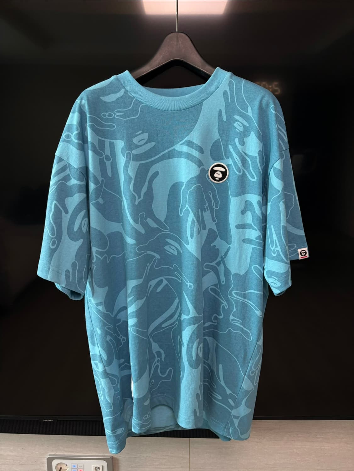 (L)에이프 베이프 카모 반팔티 스카이블루 상품이미지1