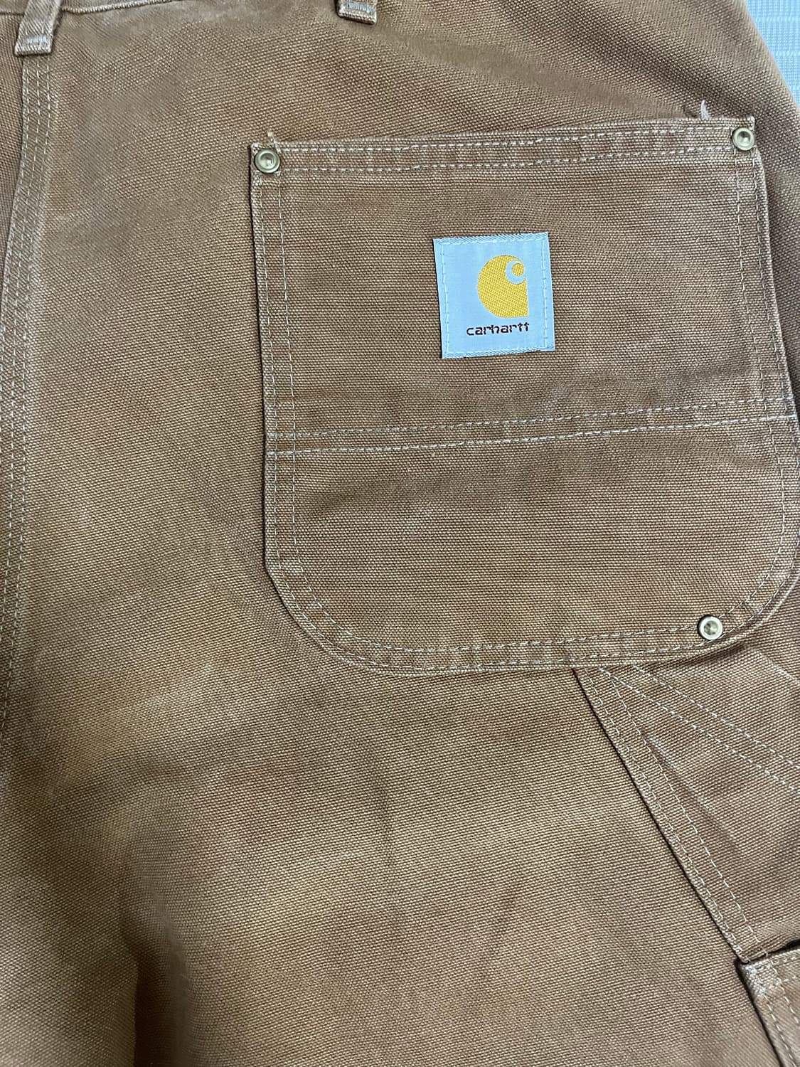 80s 빈티지 칼하트 더블니 브라운 made in usa 상품이미지5
