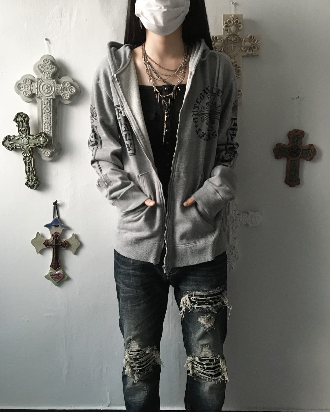 Printing point hood zip up 상품이미지7