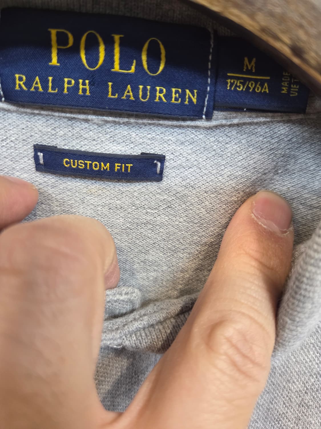 폴로랄프로렌 버건디포니 카라반팔 커스텀핏 m 그레이 상품이미지3