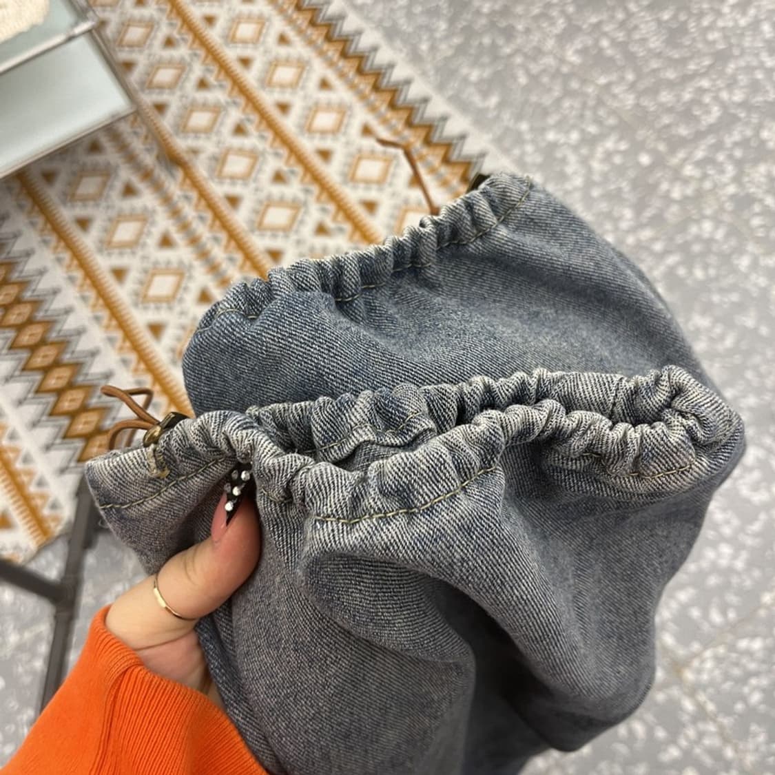 포엠 빈티지 레트로 00's 데님 스트링 조거 카고팬츠 L C10524 상품이미지6