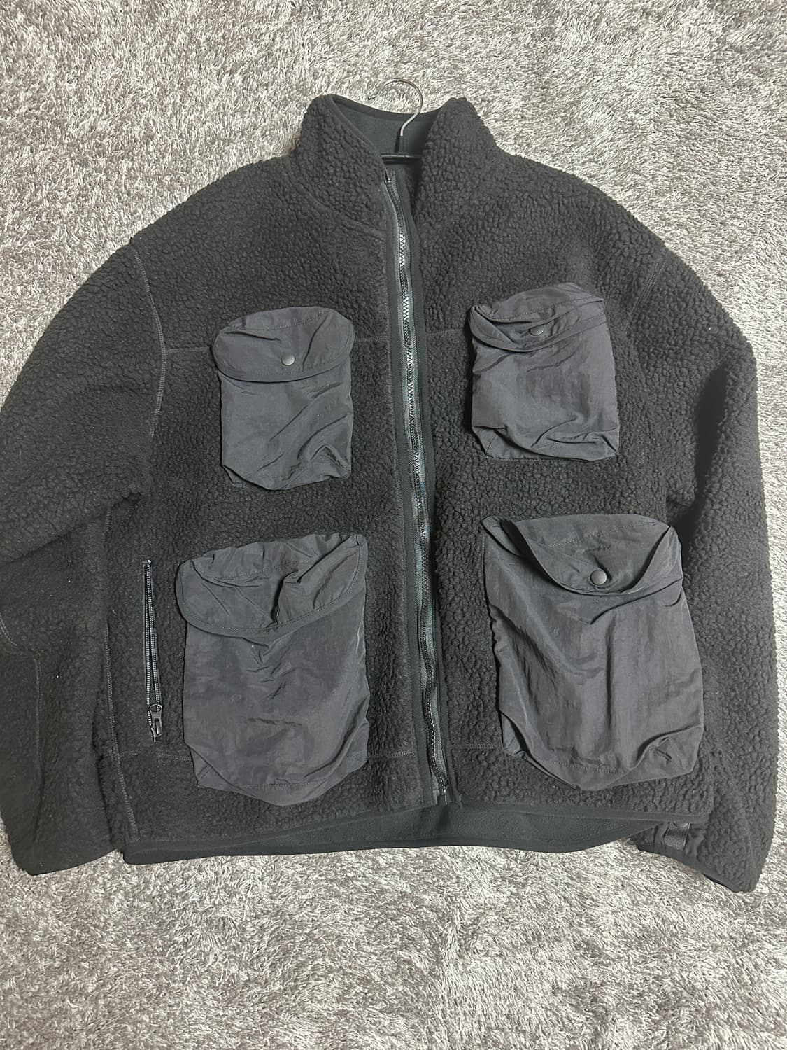 큐컴버스 미니멀 쉘파카 + 후리스 내피 결합 가능 블랙 세트 2 사이즈 상품이미지5