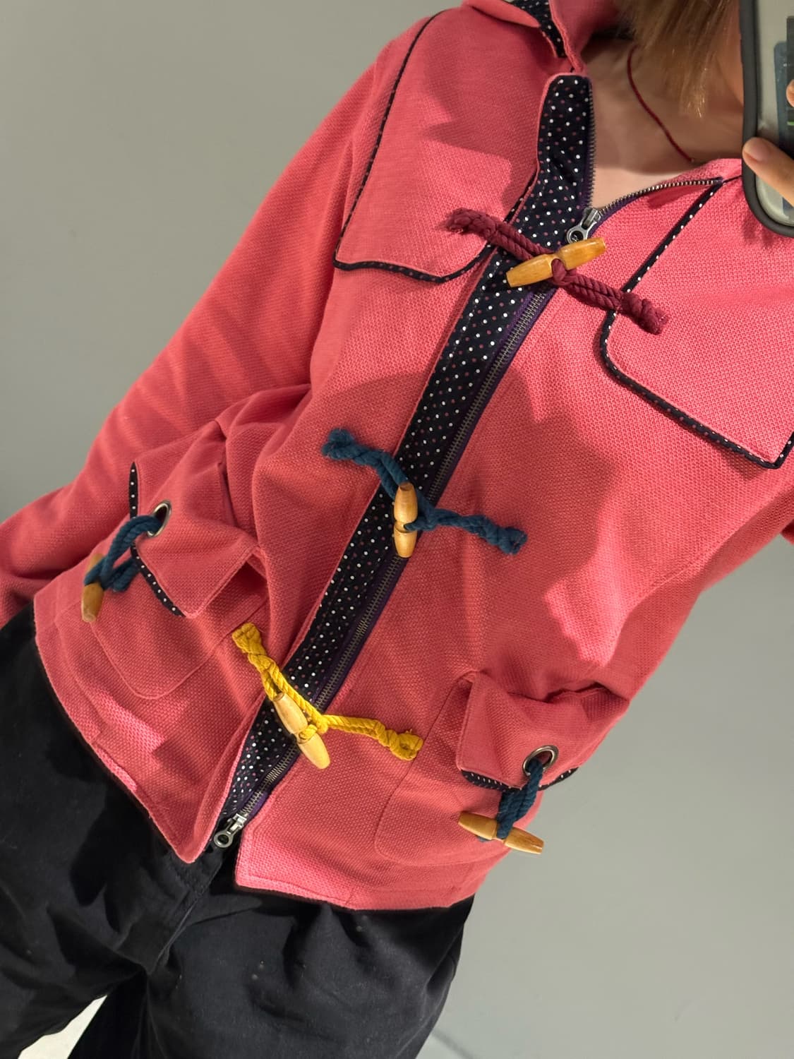 dot point toggle detail hood jacket 상품이미지2