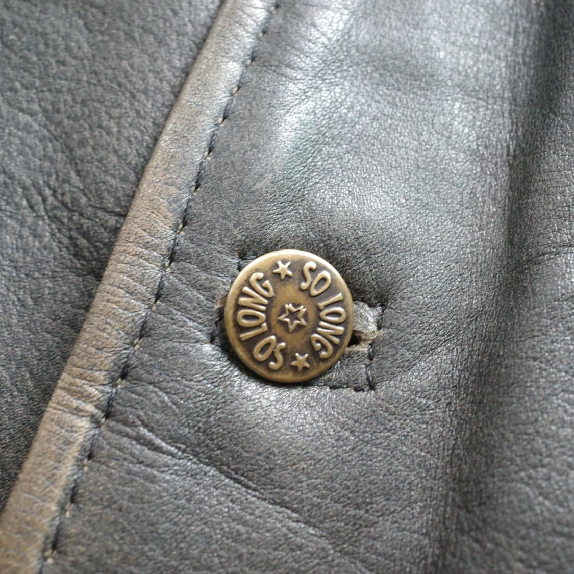 90s 프랑스 생산 빈티지 SO LONG 워크 스포츠 레더 자켓 상품이미지5