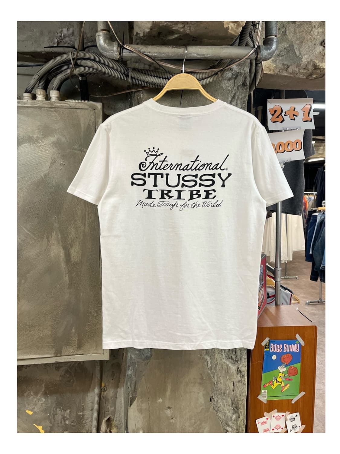 스투시 이스트 피그먼트 다이드 반팔티 화이트 M  #csz4075  상품이미지1