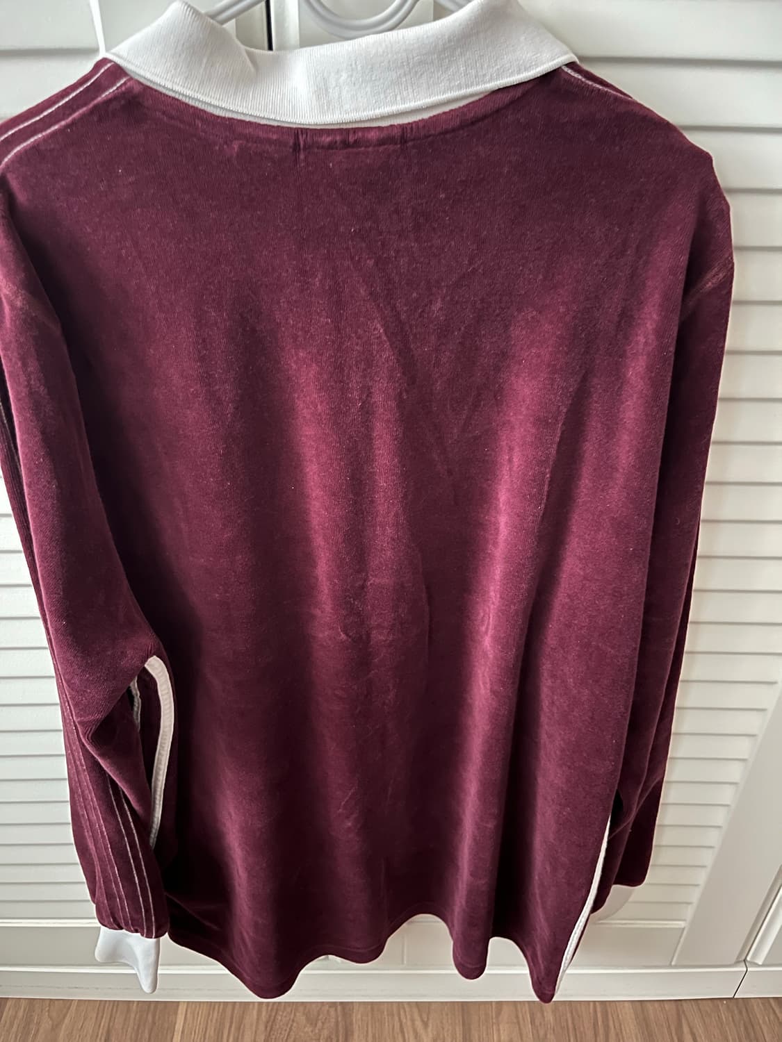 아디다스 x 알렉산더 왕 롱슬리브 벨루어 폴로 버건디 상품이미지3