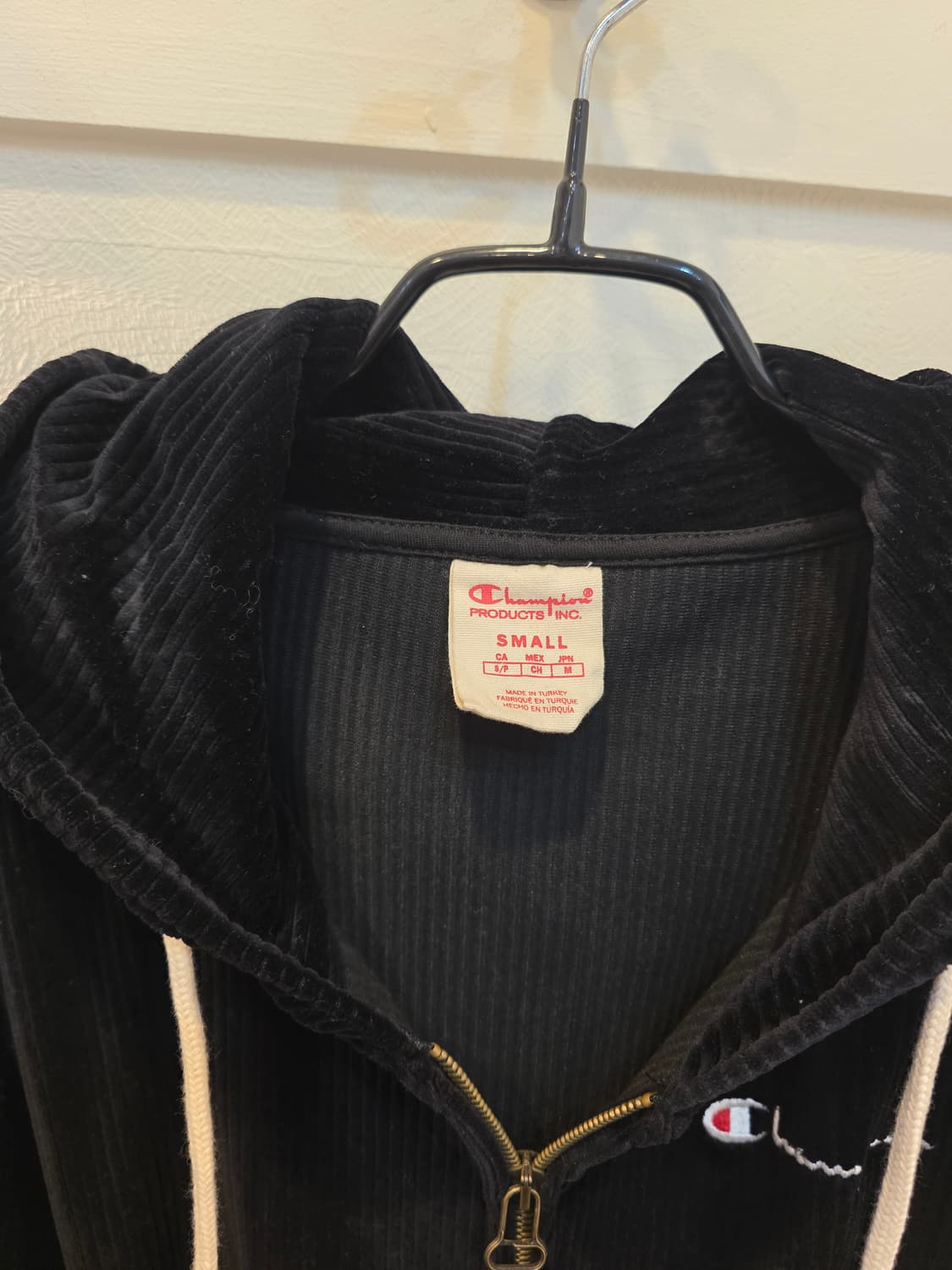 챔피온 블랙 코듀로이 후드 집업 S 상품이미지1