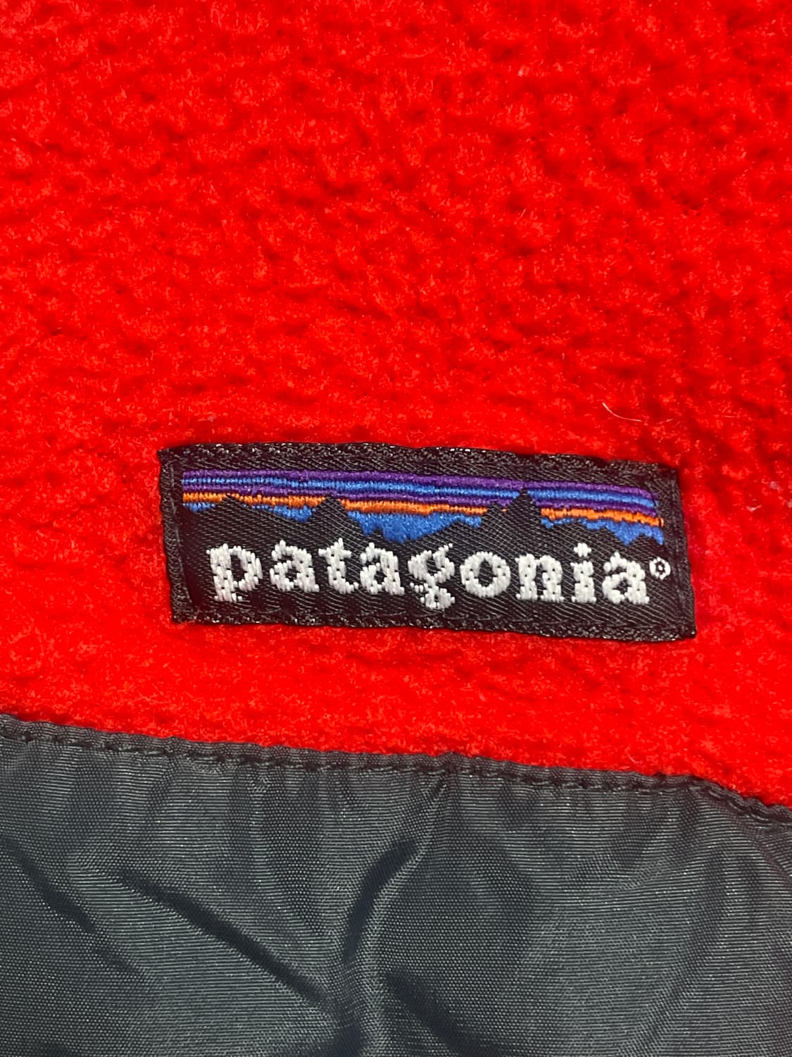 90s 파타고니아 신칠라 눈 없는 산 오렌지 블랙 XL 상품이미지9