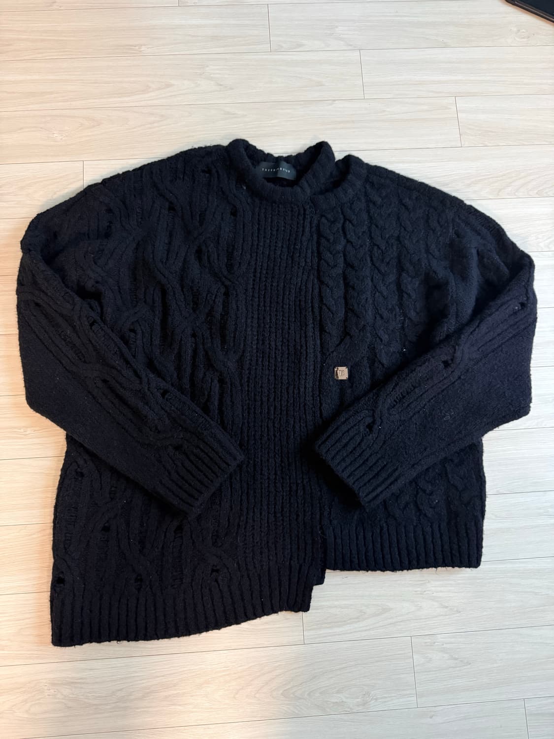 트리밍버드 Mixed Cable Knit Pullover [Black] 상품이미지1