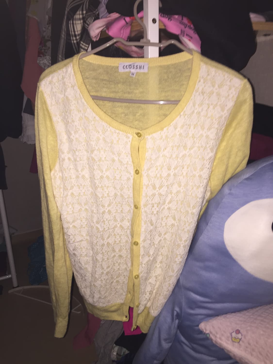 노랑 레이스 러블리 가디건 ♡ 빈티지 모리걸 하구미 히피 상품이미지3