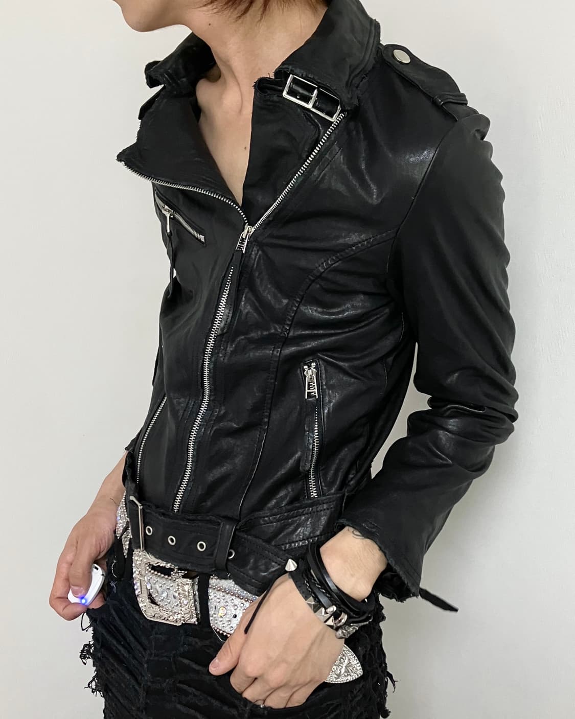 2buckle rock short leather jac 상품이미지1