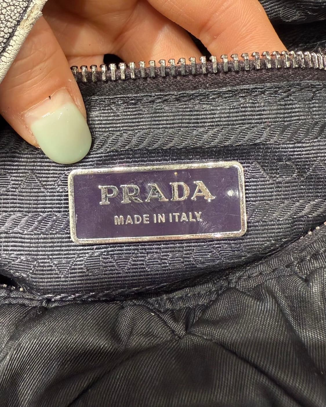 프라다 블랙 나일론 퀼팅 체인 숄더백  상품이미지8