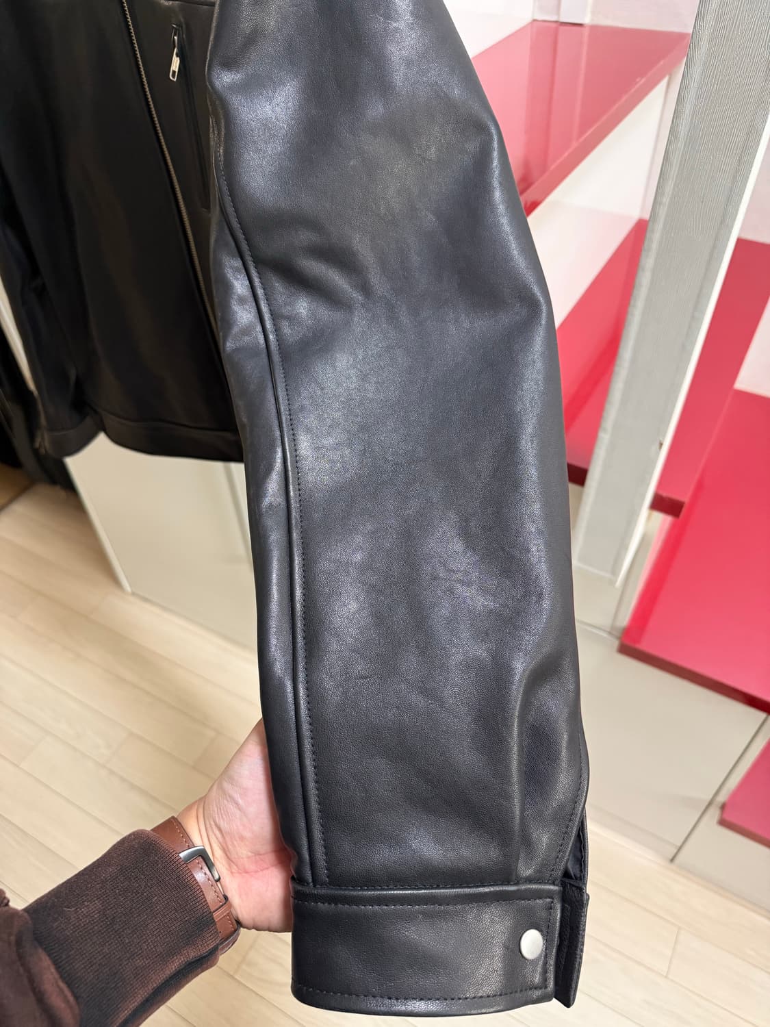 패션플래닛 x 리멜러 램스킨 에센셜 싱글 자켓 2사이즈 상품이미지3