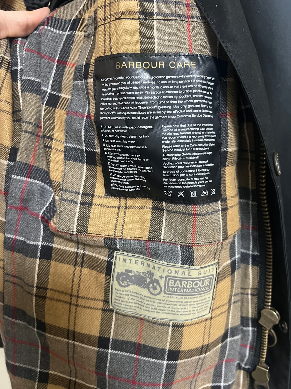 Barbour International Slim Wax Jacket -  상품이미지7