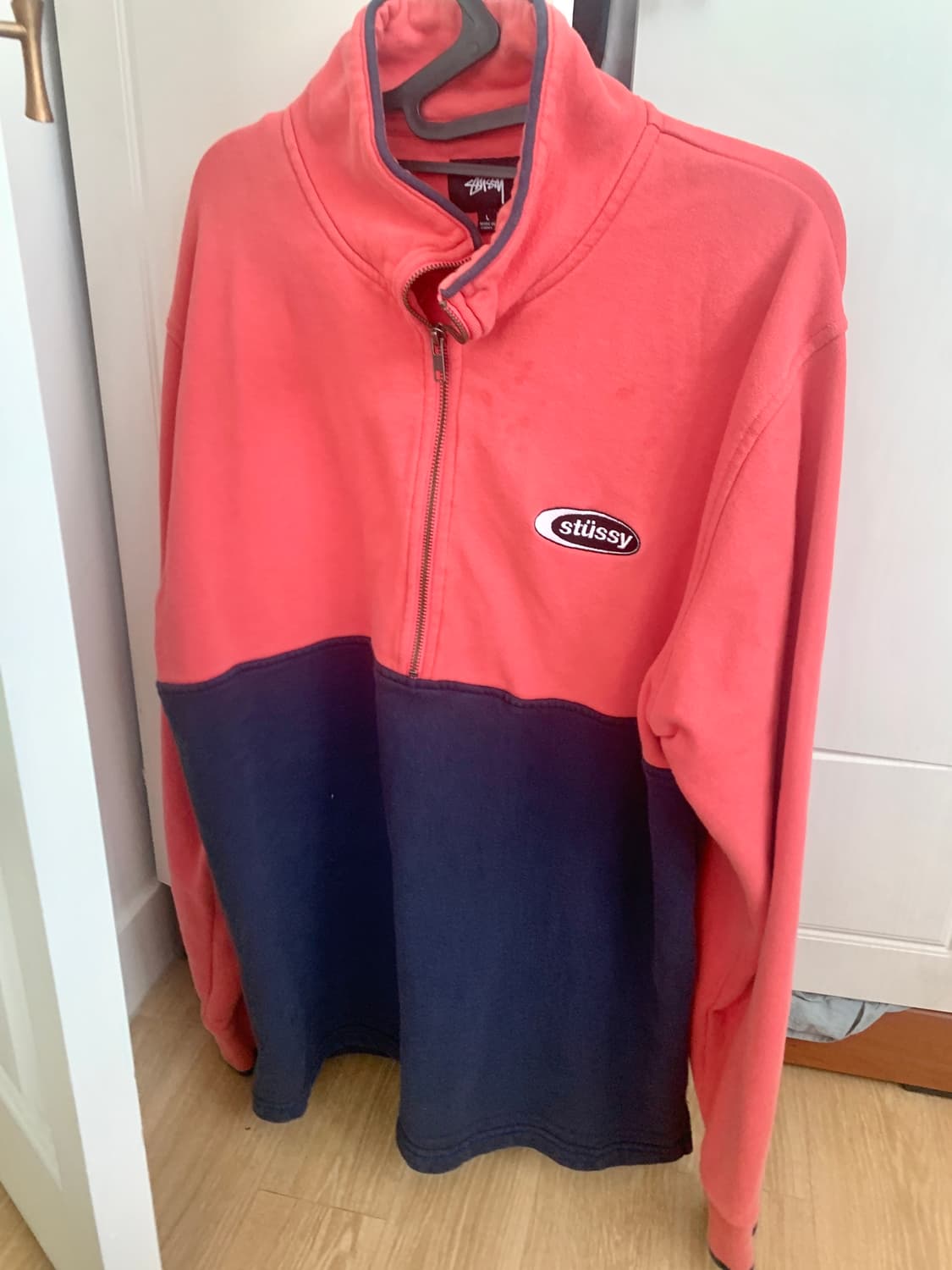 스투시 컬러블록 하프집업 상품이미지1