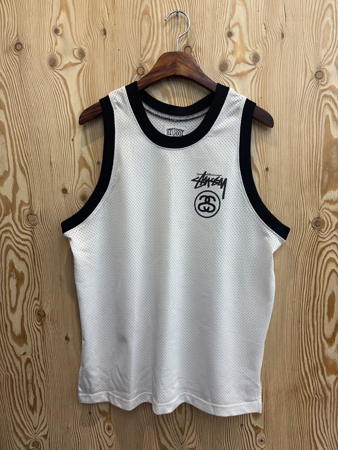 스투시 ss링크 스탁 로고 메쉬 슬리브리스 상품이미지1