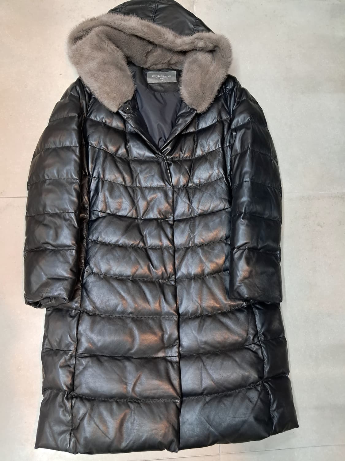 올리비아 로렌 가죽 패딩 코트 95 상품이미지1