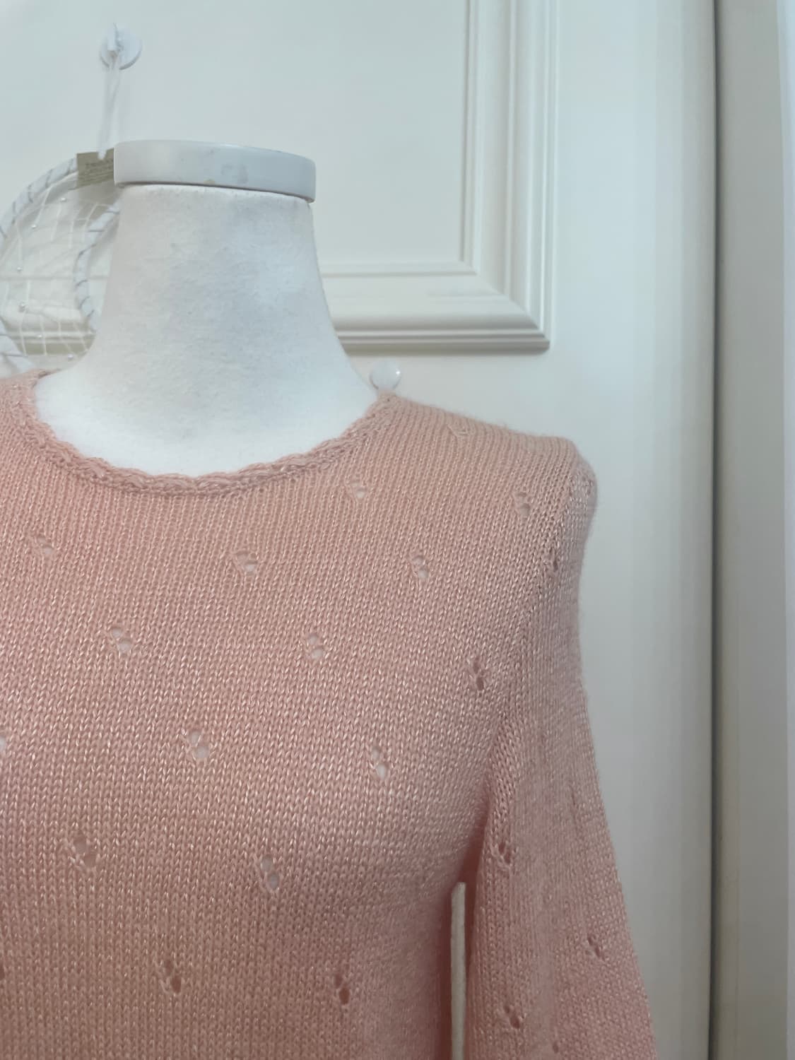 coral crochet waist lace-up sweater 상품이미지6