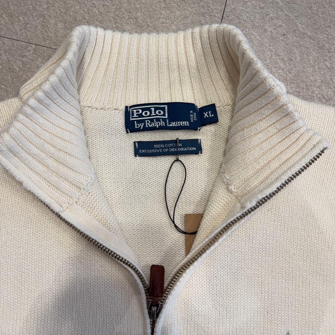 폴로 코튼 반집업 니트 상품이미지3