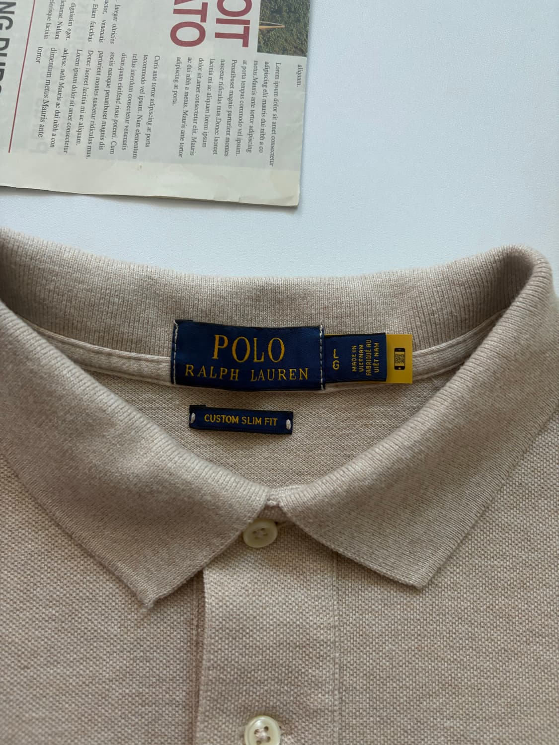 Polo 폴로랄프로렌 QR 베이지 PK 카라티  상품이미지4
