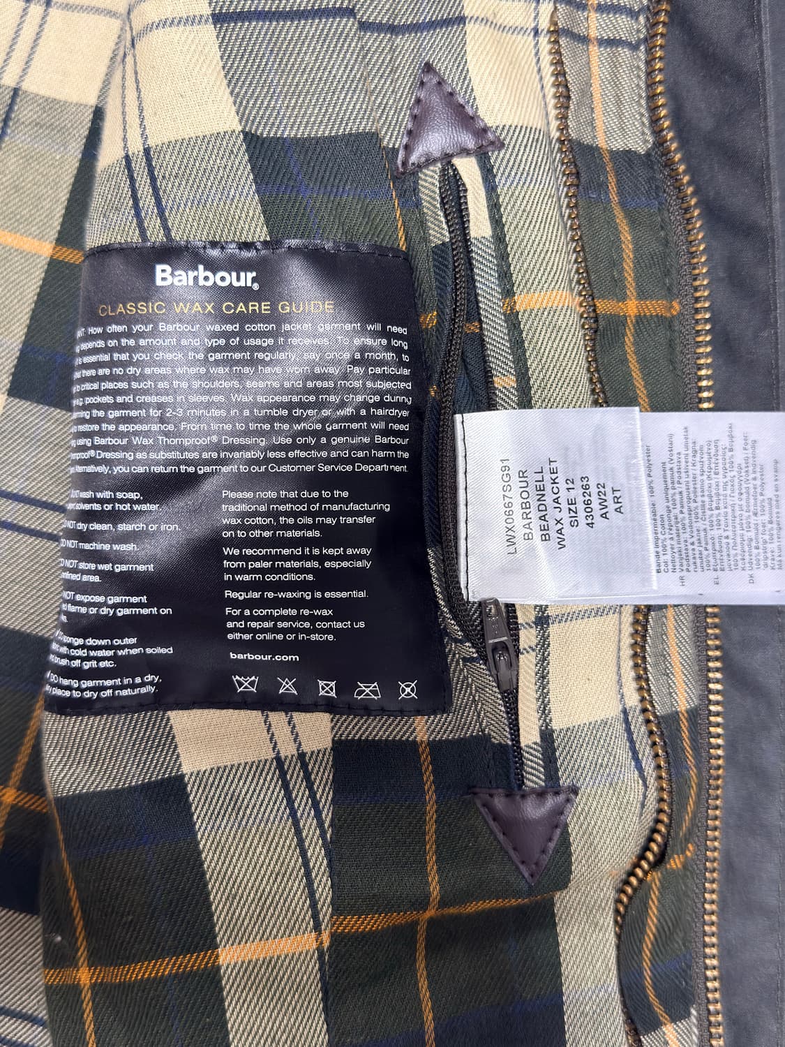 바버 비드넬 왁스자켓 여성용 66사이즈  상품이미지4