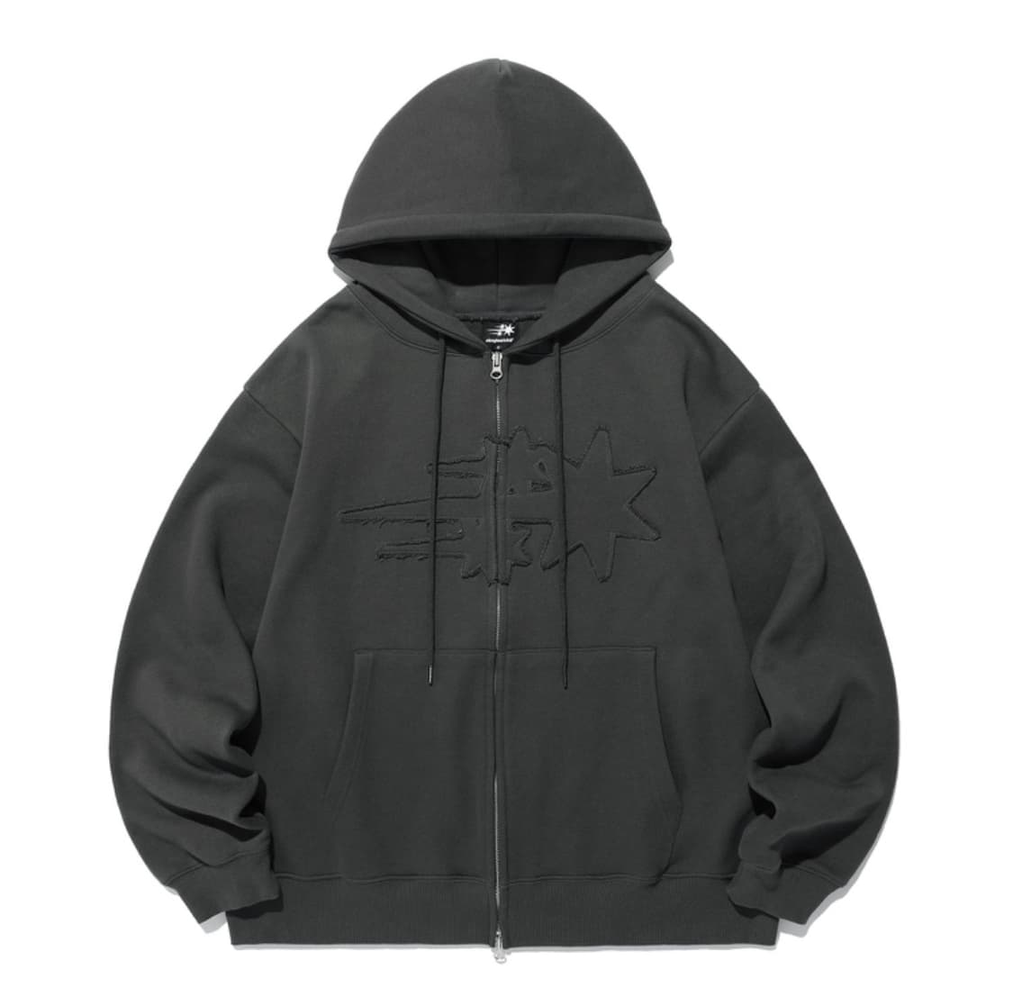 나이스고스트클럽 3 star logo 후드집업 챠콜 상품이미지1