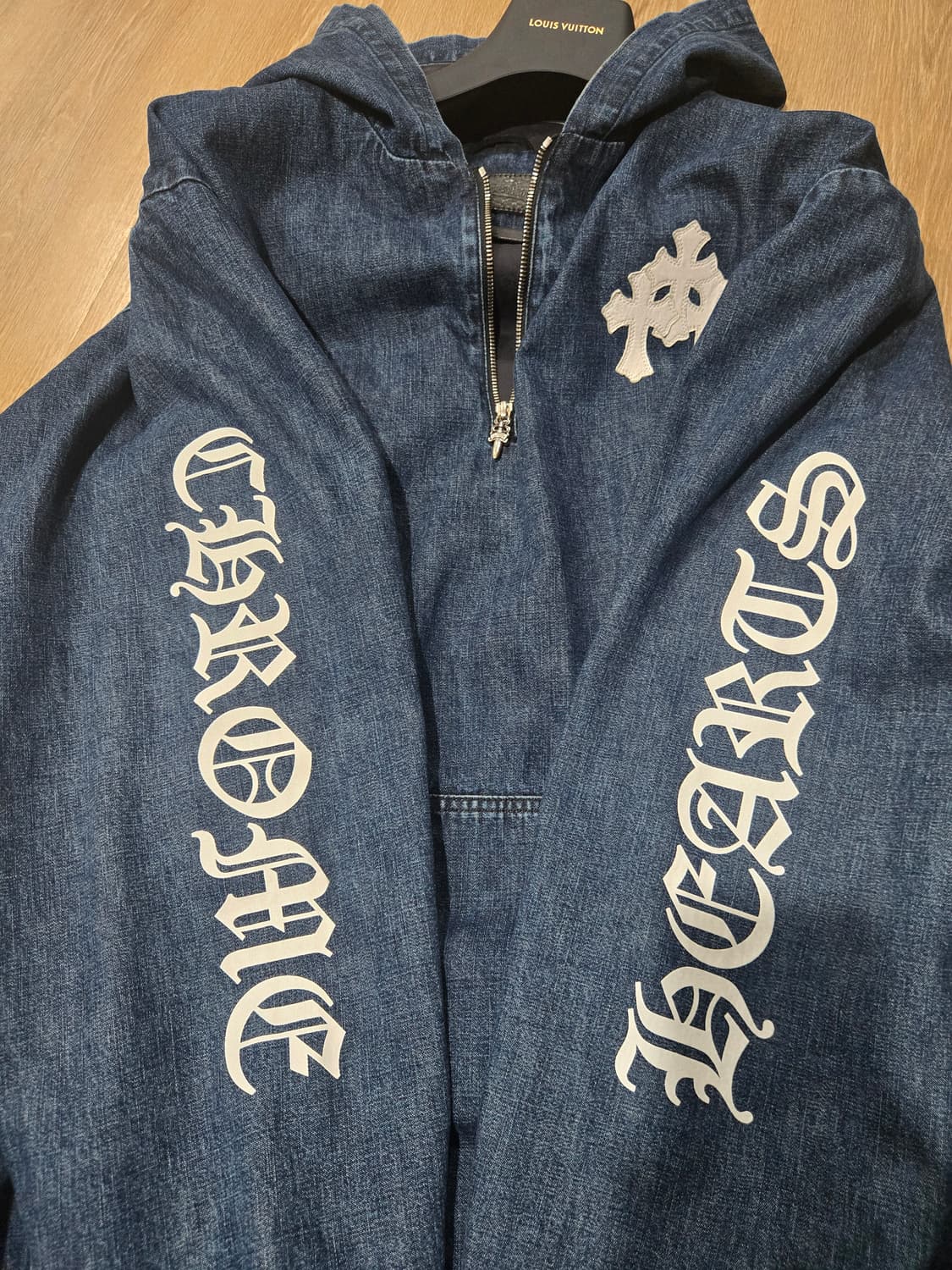 크롬하츠 트리플 화이트 레더패치데님 아노락 후드 상품이미지2