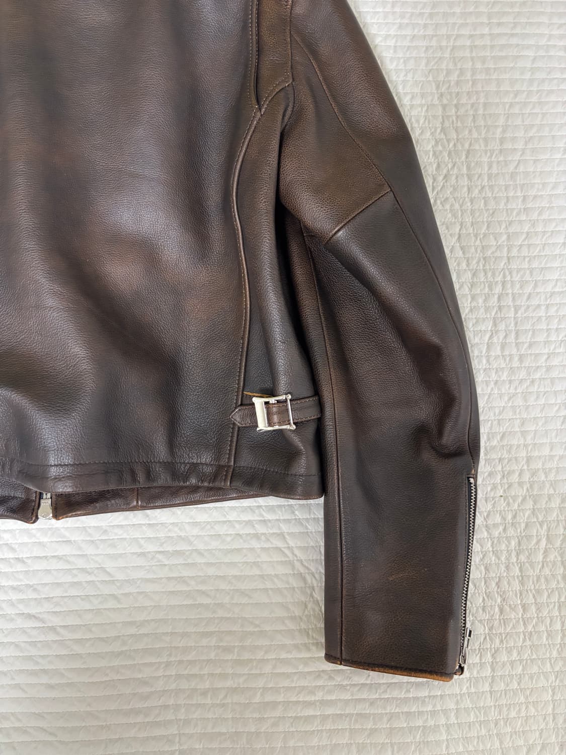 토니웩 레더 빈티지 트리트먼트 크롭 자켓 다크 브라운 L 상품이미지3