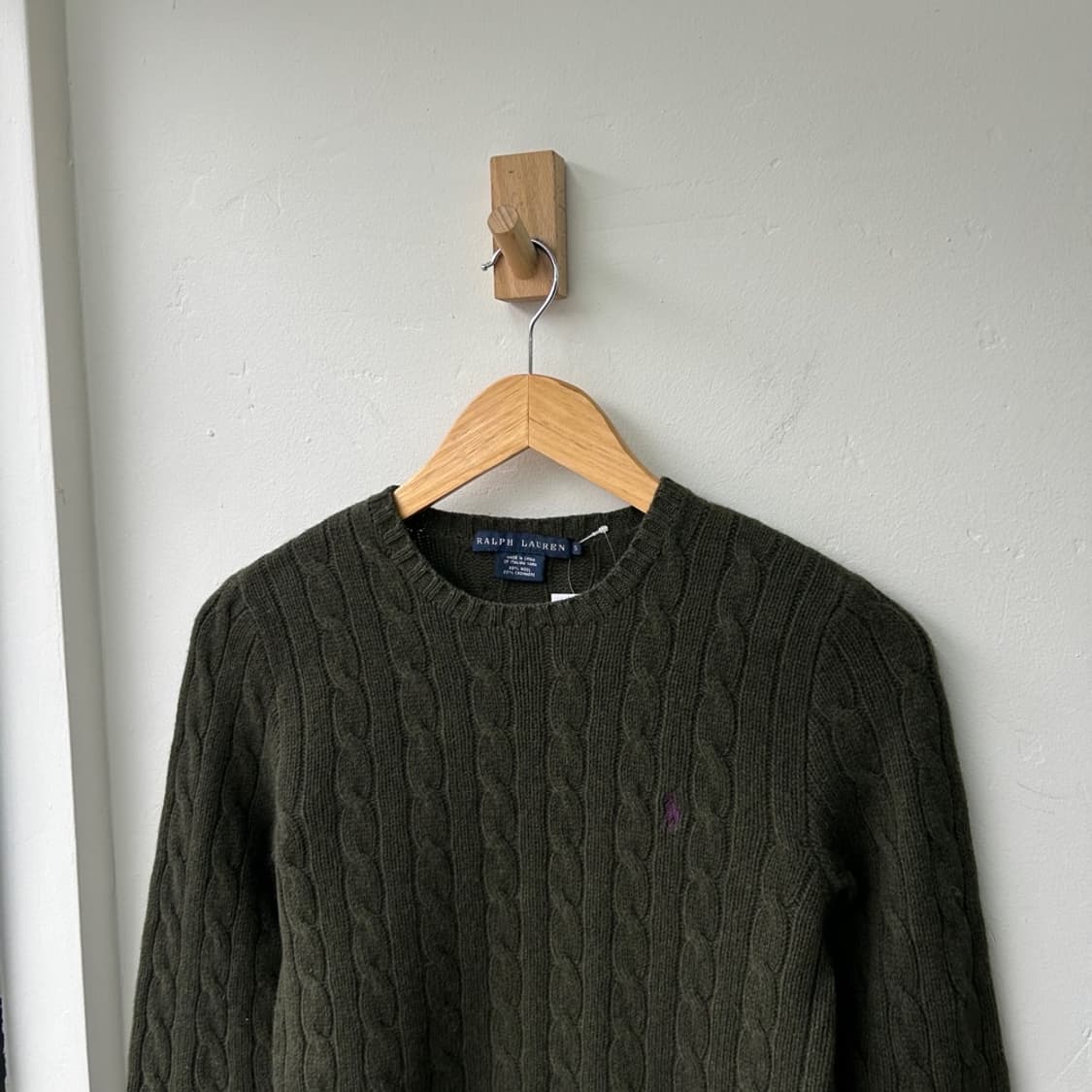 15957 - 폴로 랄프로렌 카키 케이블 울 니트 (울 80% 캐시미어  상품이미지1