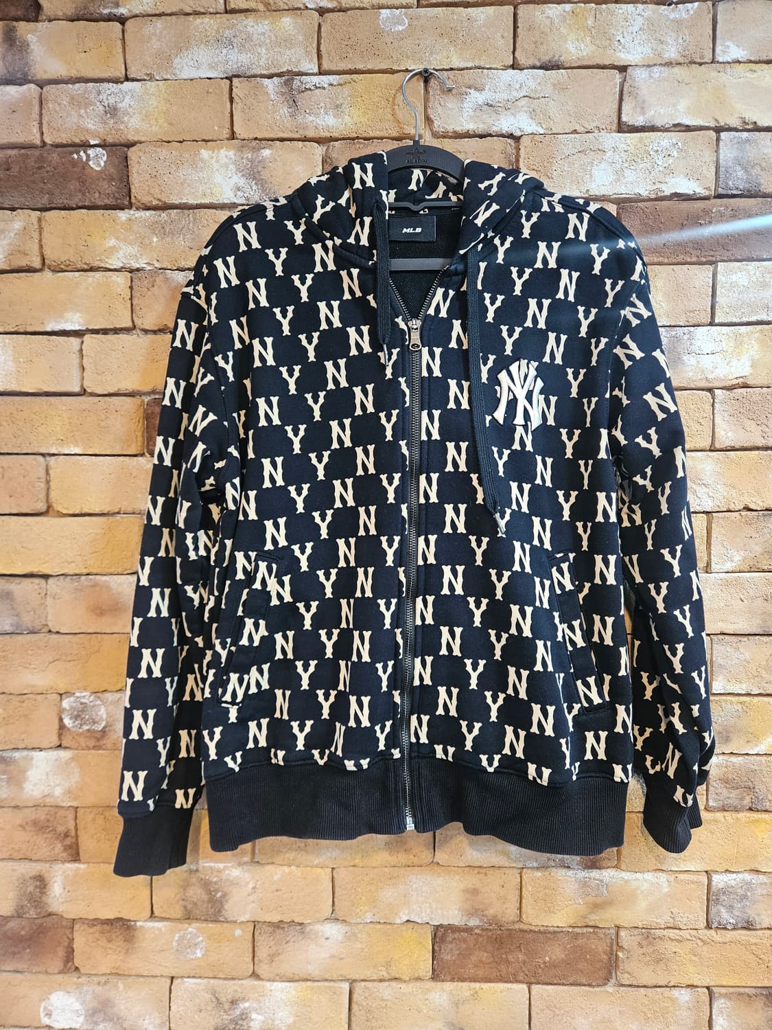 MLB 뉴욕 양키스 NY 패턴 후드 집업 S 상품이미지1