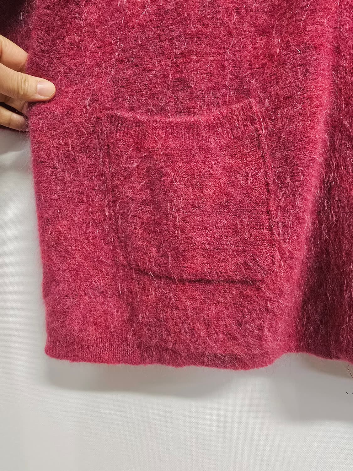 기비 모면혼방 하프 코트 버건디 상품이미지3