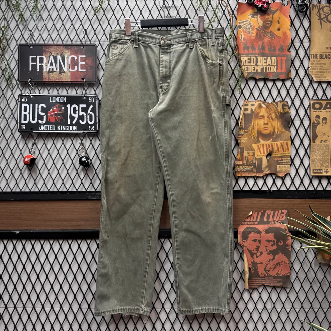00s 디키즈 1939 덕 카펜터 후면 포켓 로고 포인트 카키 상품이미지1