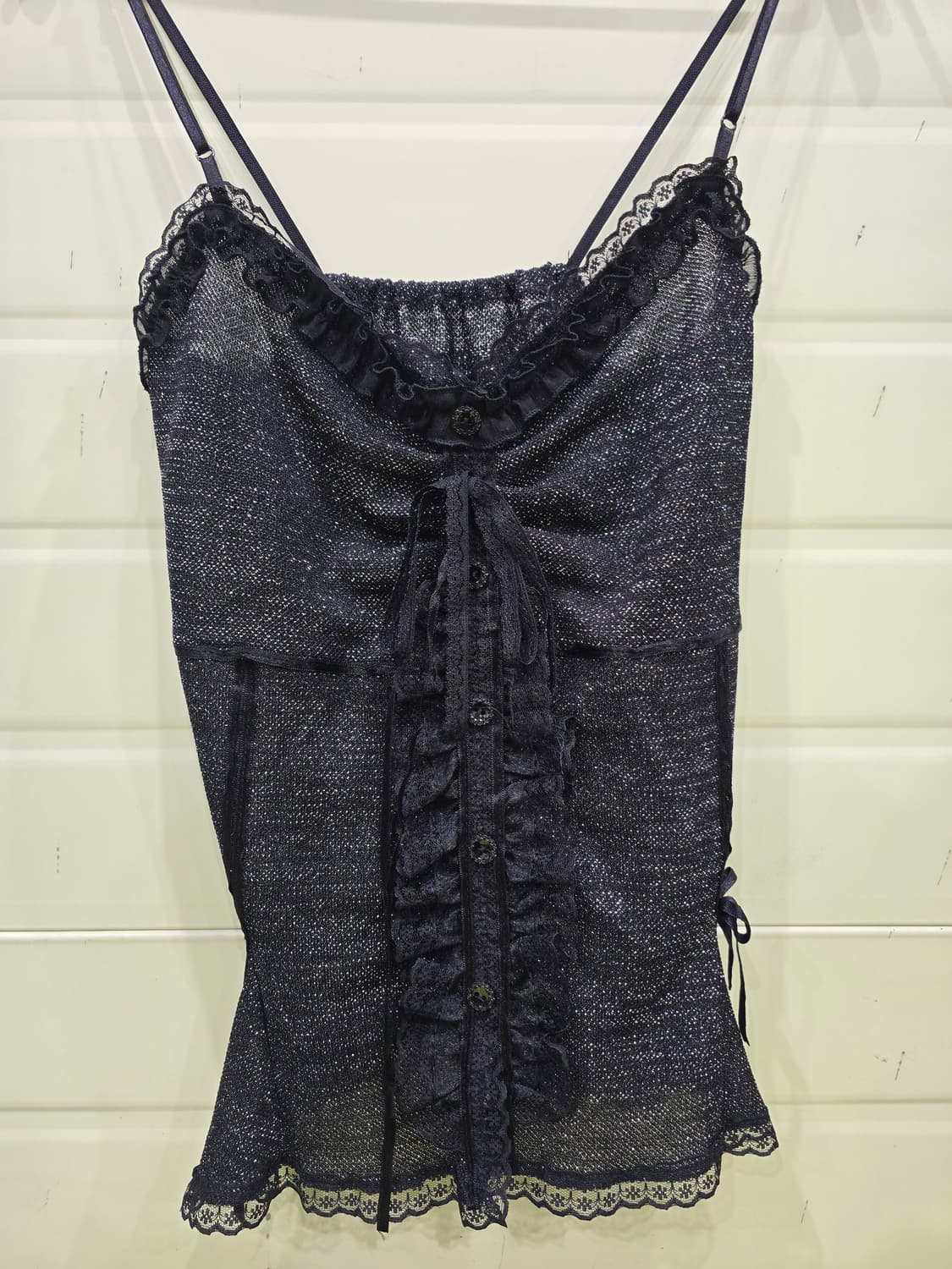 코디 화이트 긴팔 가디건 + 블랙 레이스 뷔스티에 세트 상품이미지6