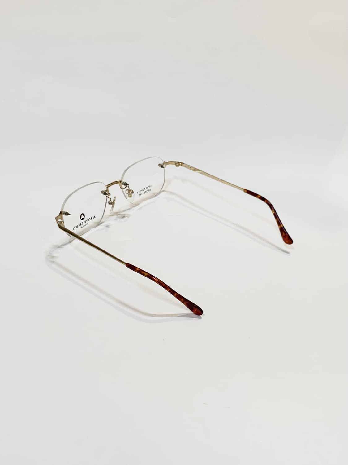 [픽키-676] 무테 사각 골드 메탈 안경 호피 템플팁 가벼운 티타늄 상품이미지3