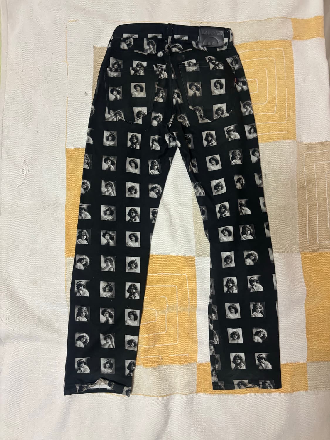 Laugher 블랙 프린팅 코튼팬츠 상품이미지2