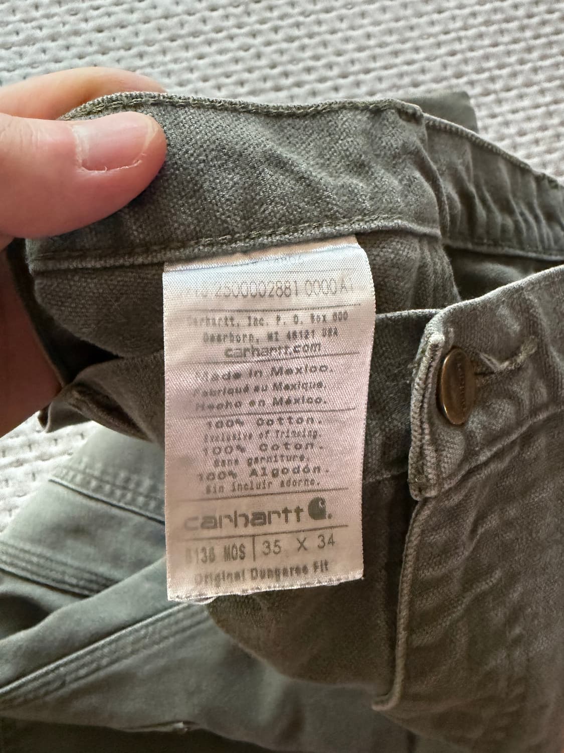 [35] 칼하트 더블니 워크팬츠 b136 모스 상품이미지4